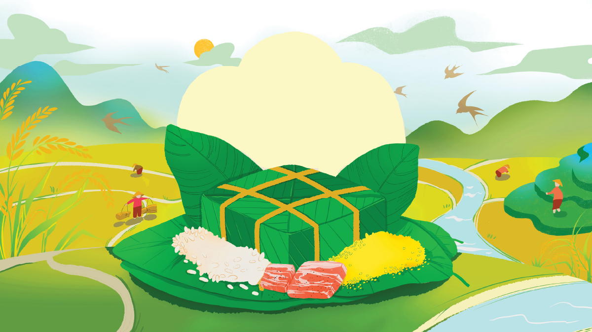 Tranh vẽ Sản phẩm Bánh chưng