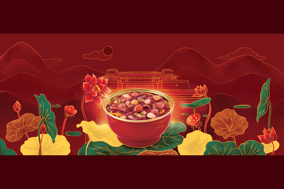 Tranh vẽ Cháo Sen Bát Bảo