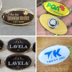 HUY HIỆU HÌNH ELIP CÀI ÁO PHÔI ĐÚC SẴN – IN ẢNH, LOGO CAO CẤP